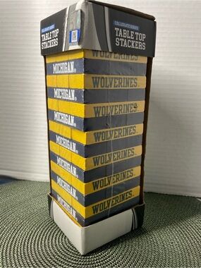 Collegiate Series Michigan Wolverines Table Top Stackers Game - Yellow & Blue